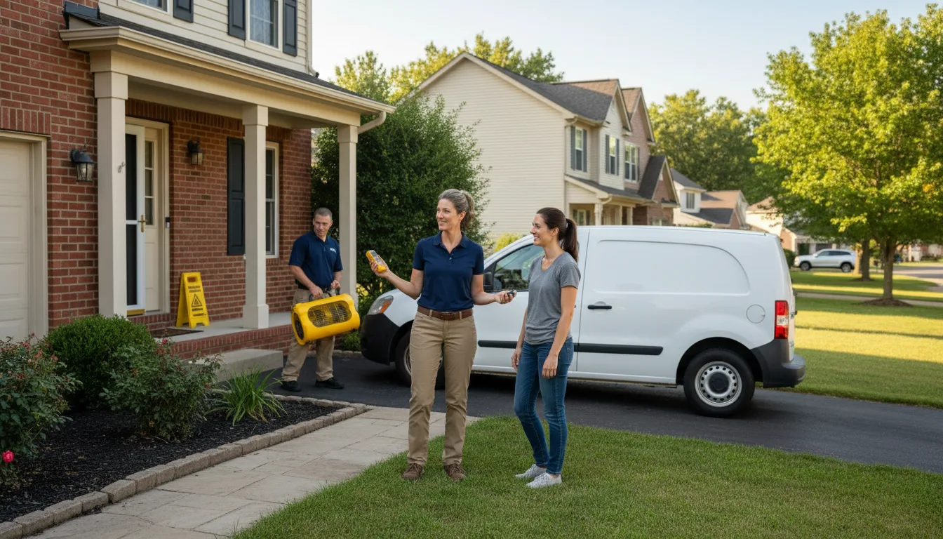 Residential water damage restoration in Godfrey, IL